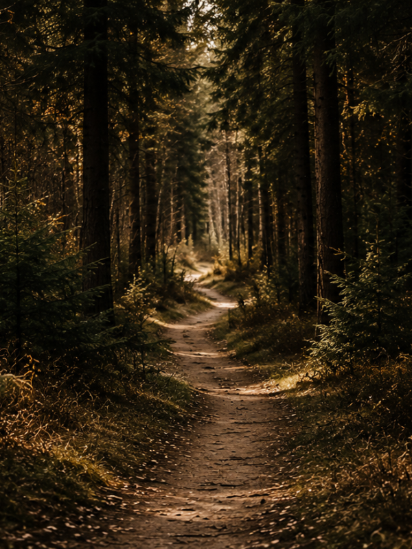 aQuiet forest path, a reflective setting for a tarot reading