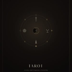 Beginner Tarot Cheat Sheets cover art — dark celestial design with moon phases and Rider-Waite suit symbols